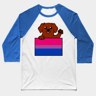 Love is Love Puppy - Red - Bi Pride Flag Baseball T-Shirt